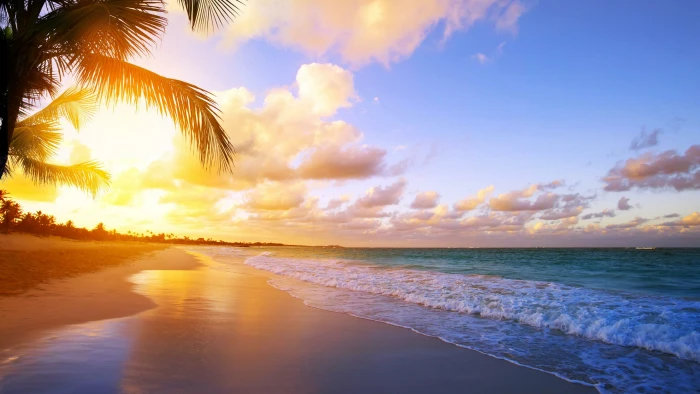 sky sea beach horizon ocean shore sunrise tropics wave 2k 4k