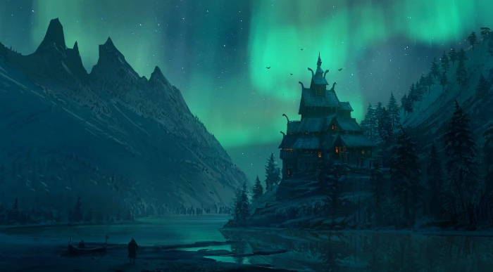 video games game art digital viking norse aurorae 2k 4k
