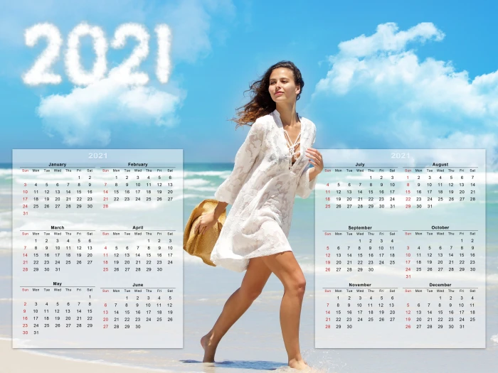 calendar beach 2k 4k