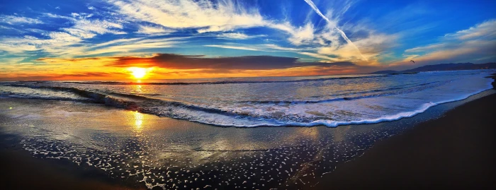 Body of Water Near Brown Soil Under Blue Sky during Sunset beach 2k 4k