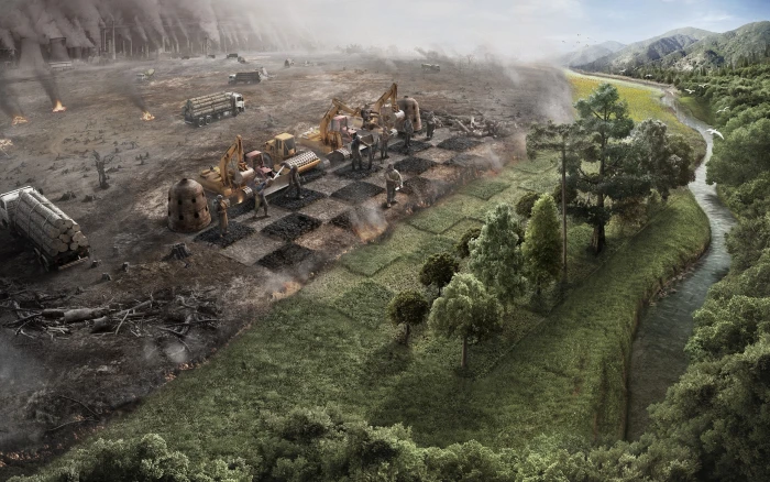 green and brown chessboard game nature digital wallpaper areal photograph of video 2k