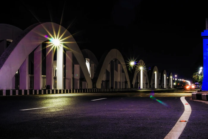 india chennai napier bridge night road lights east coast 2k 4k 5k