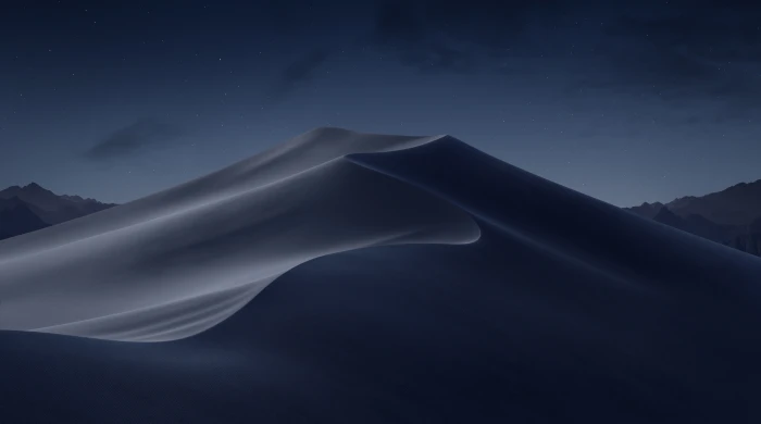 macOS Mojave Night sand mountain Computers apple desert sky 2k 4k 5k