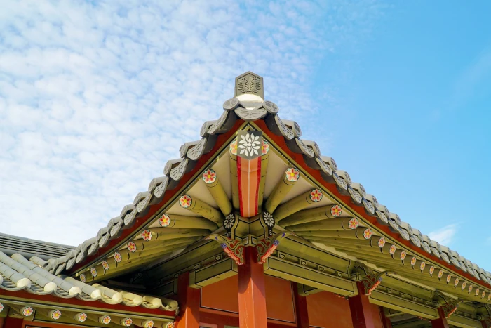 republic of korea roof tile traditional hanok sky korean 2k 4k