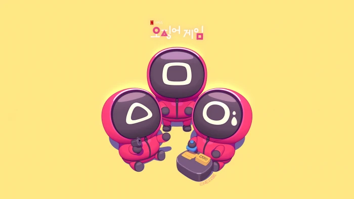 Squid Game Netflix TV Series Korean artwork minimalism 2k