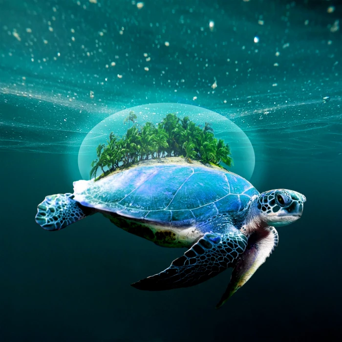 turtle beach sand ocean island tropical aquatic underwater 2k 4k