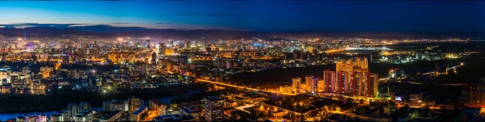 aerial view of city during nighttime night ulaanbaatar eastern 2k 4k 5k