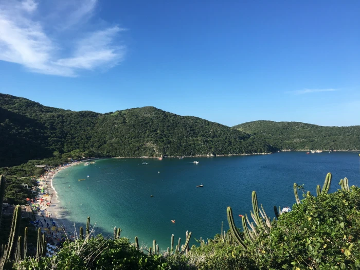 Arraial Do Cabo Beach mar blue sky scenics mountain nature 2k 4k