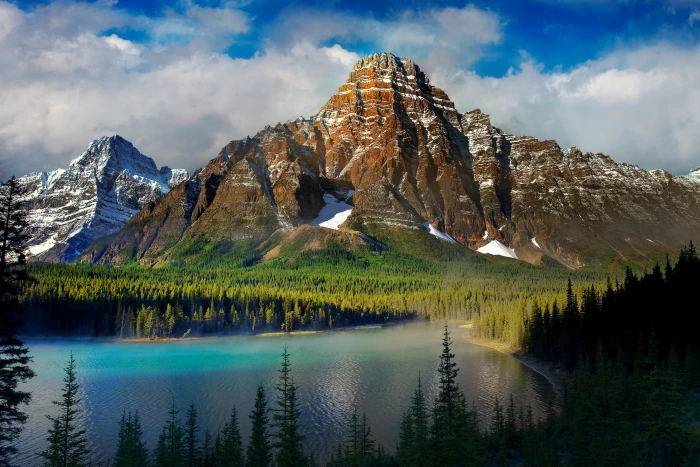 beautiful scenery mountains lake nature 2k