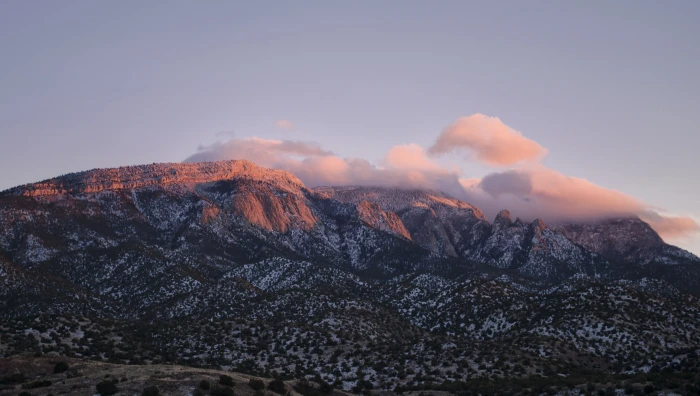 clouds on mountain Sandia Peak Sunset New Mexico nikon D 2k 4k