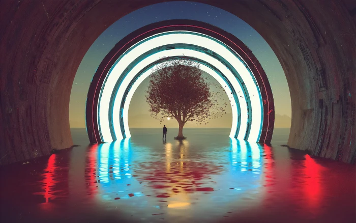 digital art artwork fantasy landscape trees 2k 4k