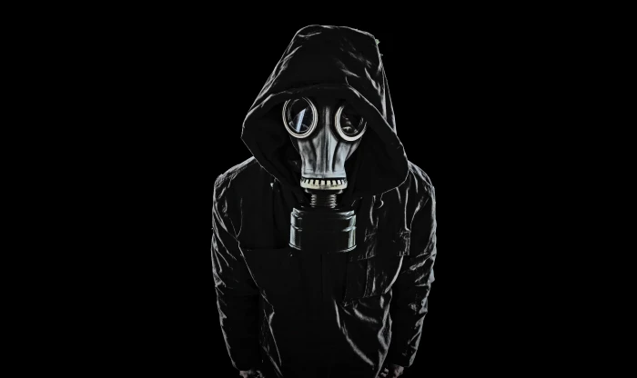 Gas mask Black Dark background 2k 4k 5k 8k