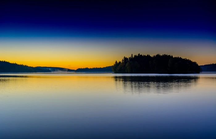 landscape photography of silhouette trees during sunset Lake 2k 4k 5k