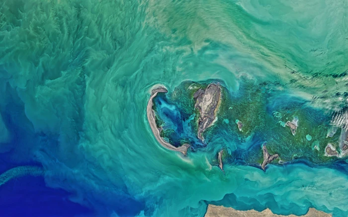 North Caspian Sea NASA water no people full frame backgrounds 2k 4k