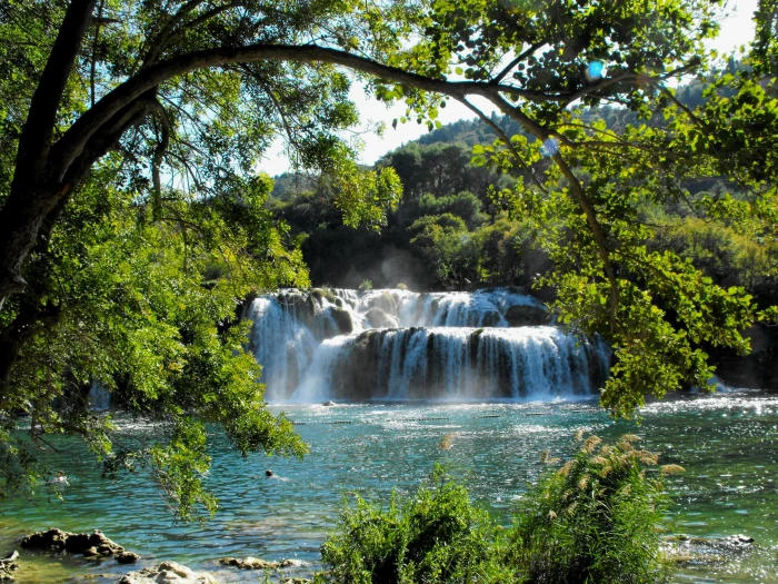 river stream under blue sky Croatia Krka National Park Nature 2k