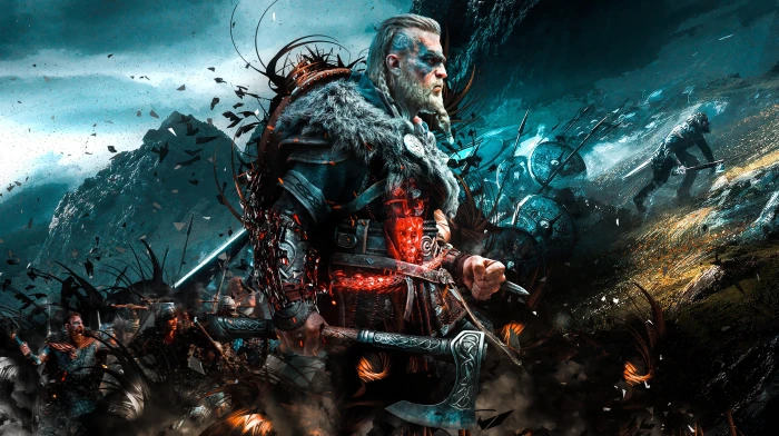 Assassin s Creed Valhalla viking Axe video games game art 2k 4k