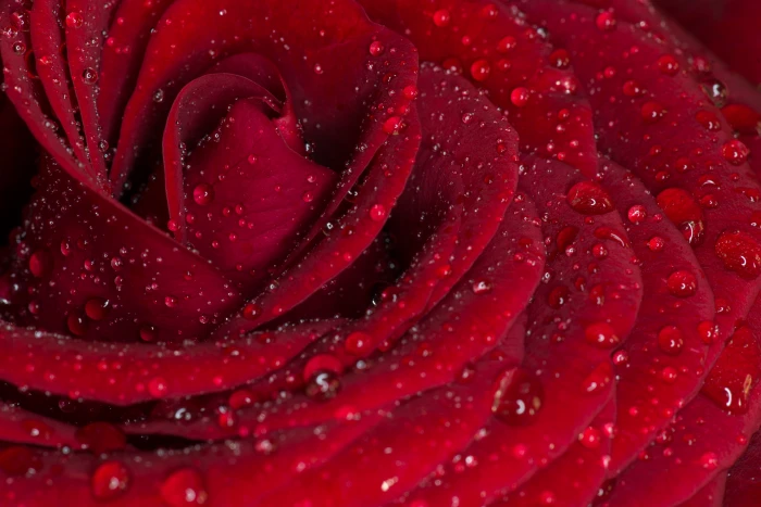 macro photography of Rose flower with water drops rose Red 2k 4k 5k