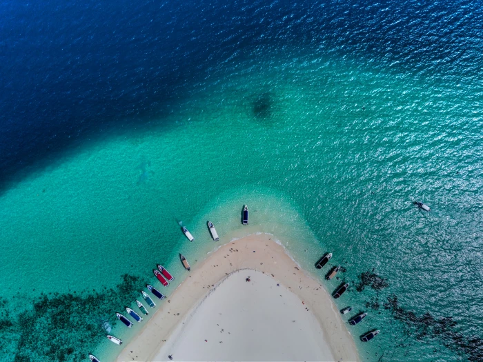 nature landscape bird s eye view water sea beach boat 2k