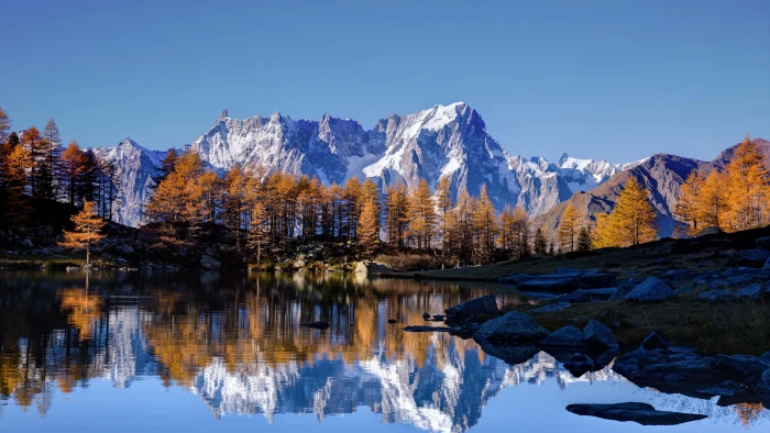 reflection nature mountain mont blanc uhd water 2k 4k 5k