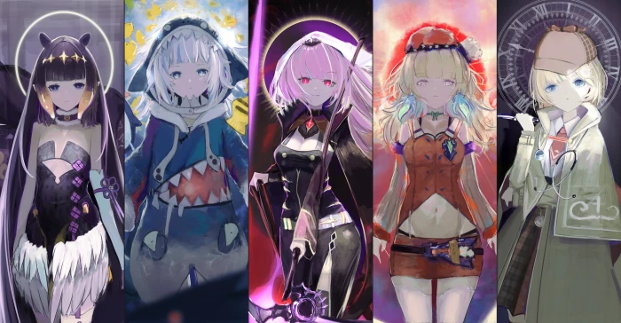 anime girls Hololive Gawr Gura Ninomae Ina nis Watson Amelia 2k 4k 5k