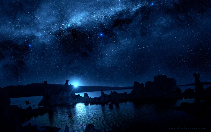 digital art artwork fantasy night sky landscape 2k 4k