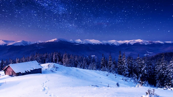 house surrounded with snow near mountain Mountains wallpaper 2k 4k 5k