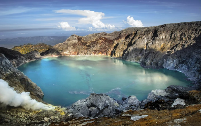 Kawah Ijen Volcano Complex Of East Java Indonesia Is A Group Composite Volcanoes In The Banyuwangi Regency Wallpaper Hd 2k 4k 5k