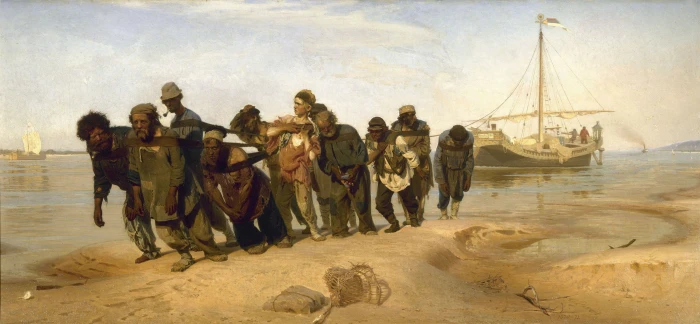 llya Repin Barge Haulers on the Volga classic art group of people 2k 4k 5k