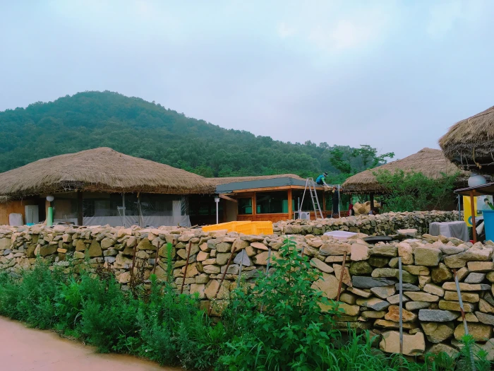 republic of korea traditional building thatch roofed hose 2k 4k