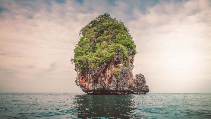 The Lone Island Thailand sea water sky nature beauty in 2k 4k