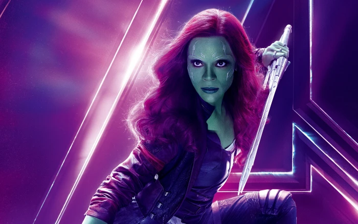 Zoe Saldana as Gamora in Avengers Infinity War portrait 2k 4k