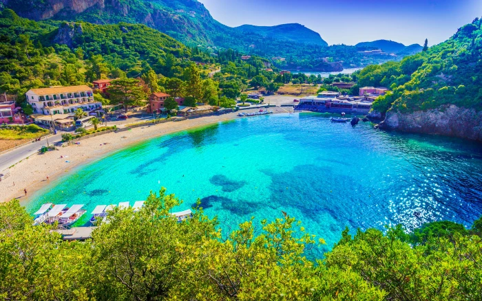 Greece Corfu Island Paleokastritsa Beach Ionian Sea Ultra Hd Wallpaper For Desktop Tablet Mobile Phones 2k 4k