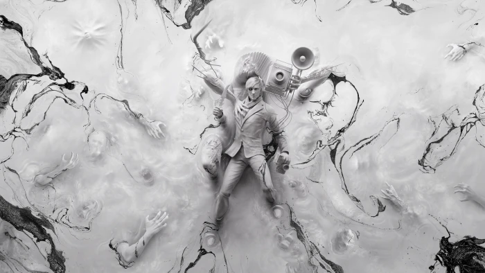 man on white slime graphic wallpaper The Evil Within 2 poster 2k 4k 5k 8k