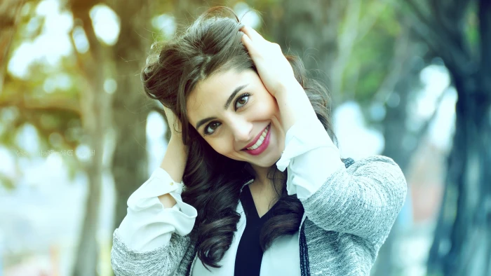 playful brunette wallpaper portrait looking at camera 2k 4k 5k 8k