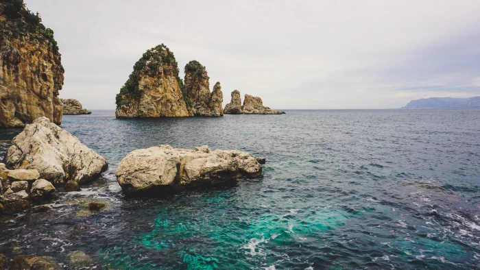 scopello italy mare sicilia inverno spiaggia italia rock 2k 4k 5k