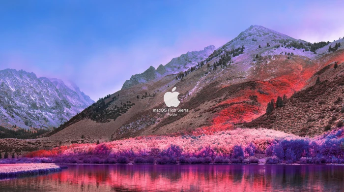 FoMef macOS High Sierra Purble Apple logo Computers water 2k 4k 5k
