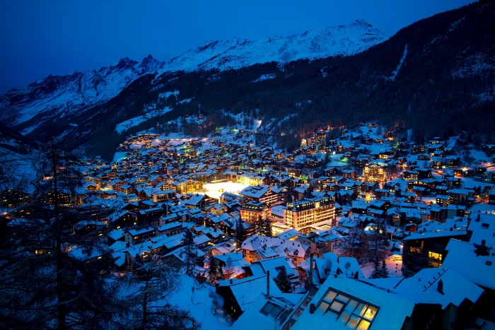 Zermatt snow Alps landscape lights mountains Switzerland 2k 4k 5k