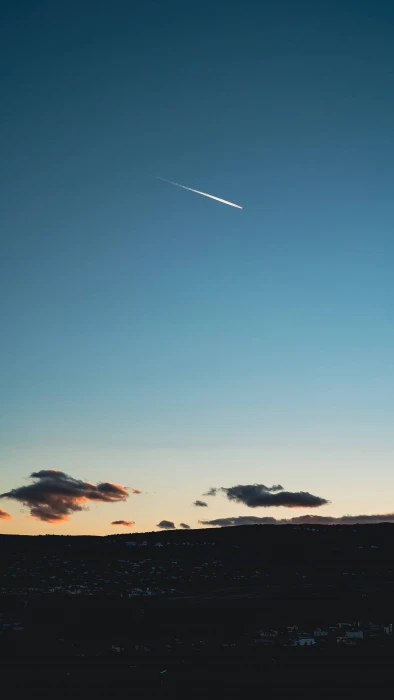 sky shadow meteor clouds silhoutte 2k