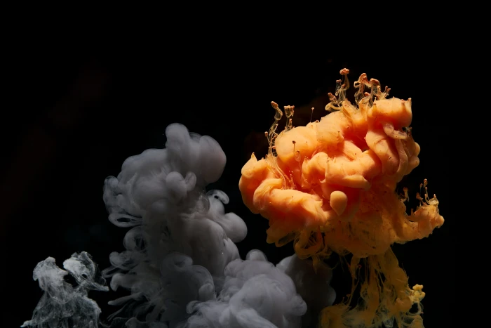 abstract ink water orange black grey background paint 2k 4k 5k