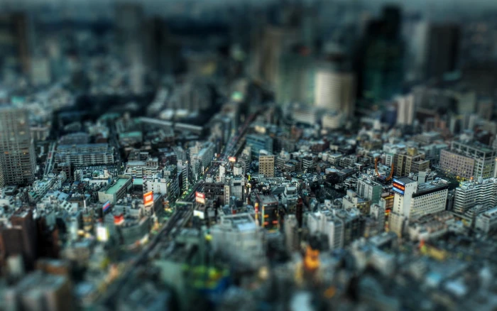 aerial photography of concrete buildings shallow focus photo city skyline 2k