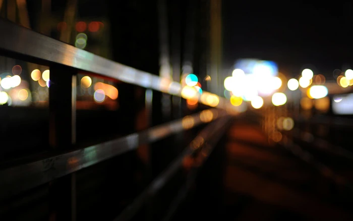 bokeh lights macro the city background Wallpaper blur fence 2k