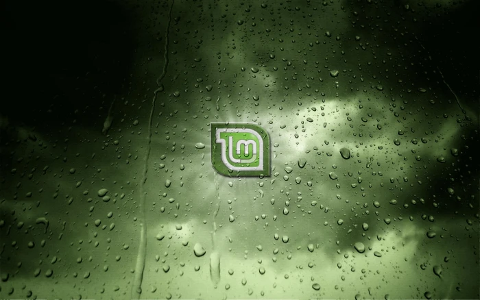 Linux Mint GNU Water Drops green m logo 2k