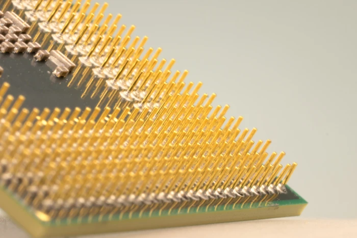 macro photograph of computer processor cpu pen pin electronics 2k 4k 5k