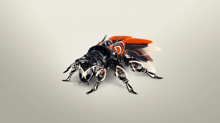 red and black fly vector art orange wasp illustration 2k