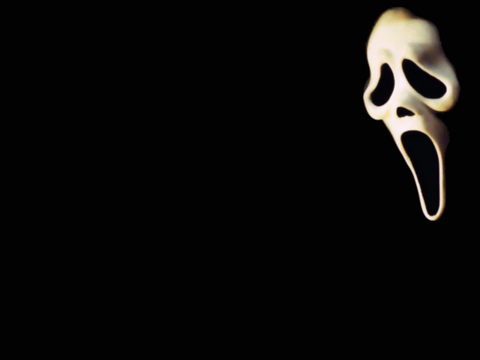 Scream mask movies ghostface studio shot black background 2k