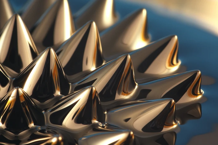 silver colored spiky acessory Ferrofluid macro gold no people 2k