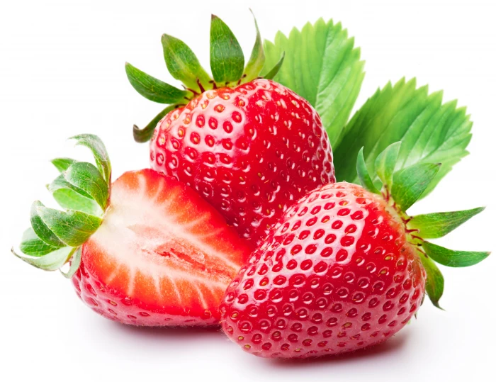 strawberry fruit leaves cut food freshness red ripe close up 2k 4k 5k
