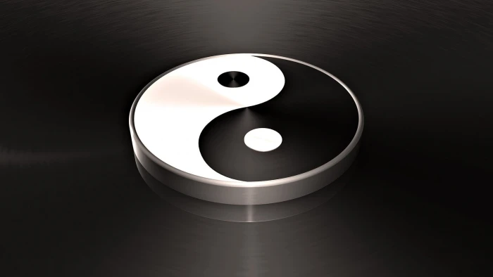 yin yang emblem macro white reflection backgrounds circle 2k