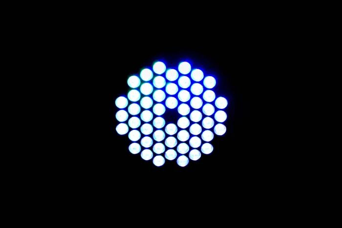 blue led light amoled symmetry circle bokeh green illuminated 2k 4k 5k