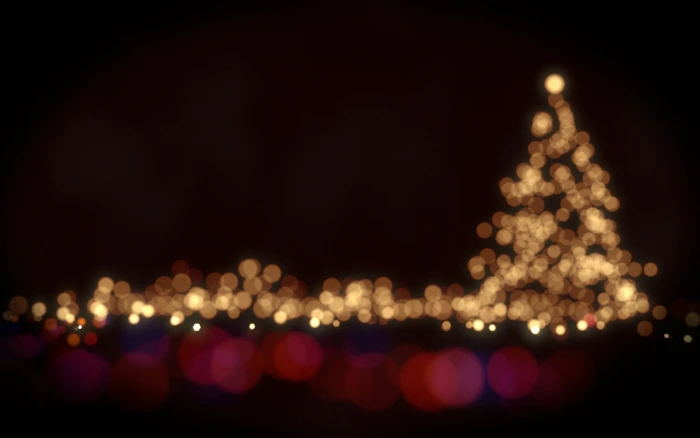 blurred Christmas Tree bokeh christmas lights 2k